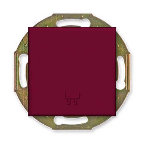 PRESTIGE Mehanizam priključnice dvopolne  sa porcelanskim telom i poklopcem  bordo blok