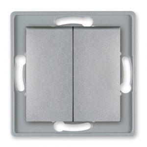 PRESTIGE Mehanizam duple naizm. sklopke  10A 250V~  metalik srebrni taster