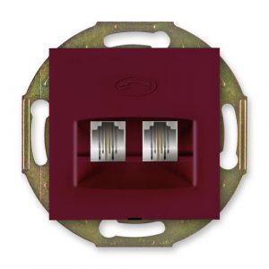 PRESTIGE Mehanizam telef. priklj.  2xRJ12 6/2  bordo blok