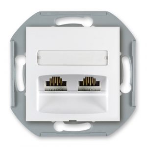 PRESTIGE Mehanizam telef. priklj.  2xRJ12 6/6 Cat 3  beli blok