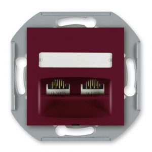 PRESTIGE Mehanizam komunik. priklj.  2xRJ45 Cat 5e UTP  bordo blok