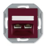 PRESTIGE Mehanizam komunik. priklj.  2xRJ45 Cat 6 UTP  bordo blok