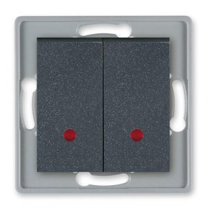 PRESTIGE Meh. serijske sklopke  sa indik. 10A 250V~  sivo-grafit taster