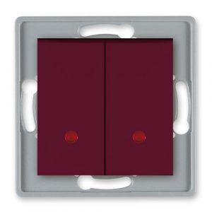 PRESTIGE Meh. serijske sklopke  sa indik. 10A 250V~  bordo taster