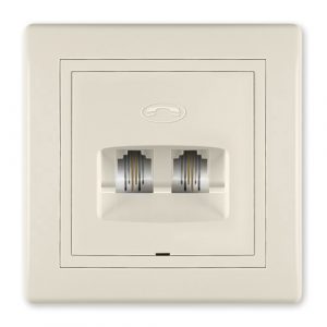 PRESTIGE Priključnica telefonska  2xRJ12 6/2  krem