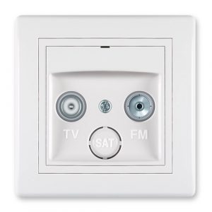 PRESTIGE Priključnica antenska  TV/FM - prolazna  bela
