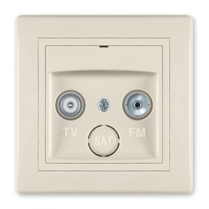 PRESTIGE Priključnica antenska  TV/FM - prolazna  krem