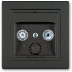 PRESTIGE Priključnica antenska  TV/FM prolazna crna soft