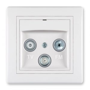 PRESTIGE Priključnica antenska  TV/FM/SAT - završna  bela