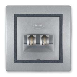 PRESTIGE Priključnica telefonska  2xRJ12 6/4  S2S