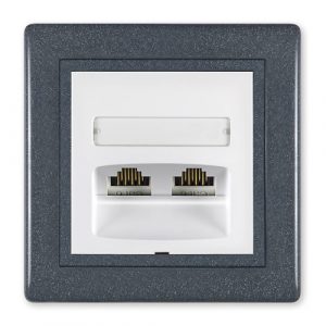 PRESTIGE Priključnica telefonska  2xRJ12 6/6 Cat 3  220