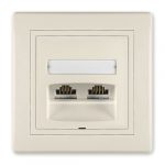 PRESTIGE Priključnica telefonska  2xRJ12 6/6 Cat 3  krem b/m