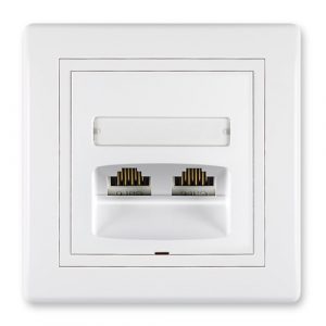 PRESTIGE Priključnica komunikacijska  2xRJ45 Cat 5e UTP  bela