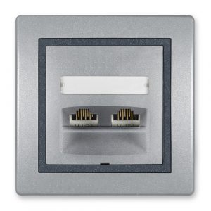 PRESTIGE Priključnica komunikacijska  2xRJ45 Cat5e FTP  S2S