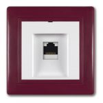 PRESTIGE Priključnica komunikacijska  1xRJ45 Cat 6A UTP bordo-bela