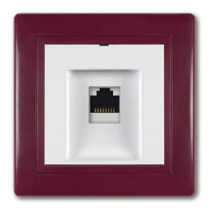 PRESTIGE Priključnica komunikacijska  1xRJ45 Cat 6A UTP bordo-bela