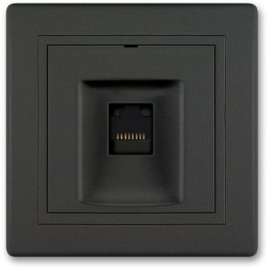 PRESTIGE Priključnica komunikacijska  1xRJ45 Cat 6A UTP crna soft