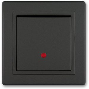 PRESTIGE Sklopka jednopolna  indikatorska 16A 250V~ crna soft