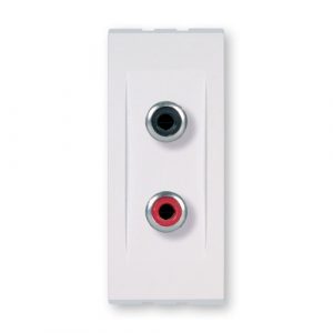 MODE Priključnica audio  RCA dvostruka 1M  bela