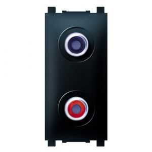 EXPERIENCE Priključnica audio  RCA dvostruka 1M  crna soft