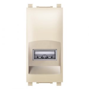 EXPERIENCE Priključnica  USB A/USB A female Keystone 1M  krem