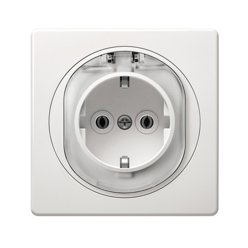 EON Priključnica dvopolna sa poklopcem, 16A sa porcelanskim jezgrom bela