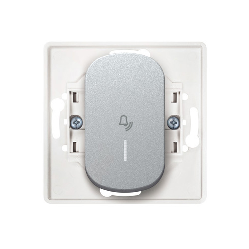EON Taster sklopka za zvono sa indik. bez maske 10AX 250V~ uski taster silver