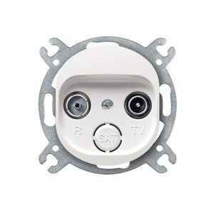 EON Priključnica antenska bez maske  TV/FM - prolazna  bela