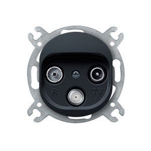 EON Priključnica antenska bez maske  TV/FM/SAT - završna  crna soft