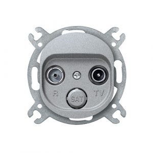 EON Priključnica antenska bez maske  TV/FM - završna  silver