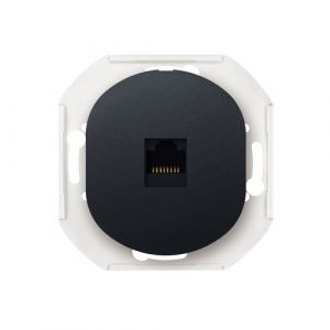 EON Priključnica komunikacijska bez maske  1xRJ45 Cat 6A FTP  crna soft
