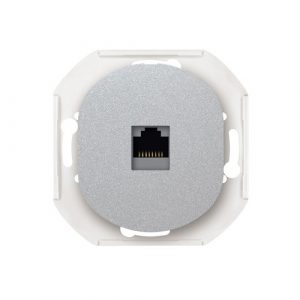 EON Priključnica komunikacijska bez maske  1xRJ45 Cat 6A FTP  silver