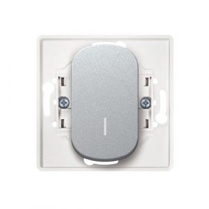 EON Sklopka naizmenična sa indikacijom bez maske  10AX 250V~ uski taster  silver