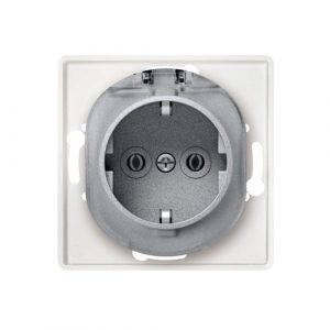 EON Priključnica dvopolna bez maske  sa plast. telom i poklopcem  silver