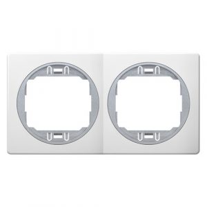 EON Maska dvostruka  - horizontalna  bela sa silver nosačem