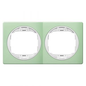 EON Maska dvostruka  - horizontalna  pastel zelena sa belim nosačem