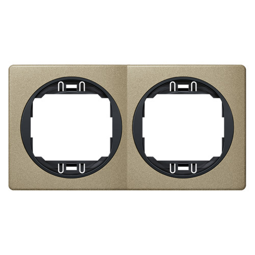 EON Maska dvostruka - horizontalna brušeni nikal sa crnim nosačem