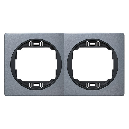 EON Maska dvostruka - horizontalna antičko srebro sa crnim nosačem