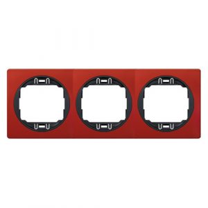 EON Maska trostruka  - horizontalna  crvena sa crnim nosačem