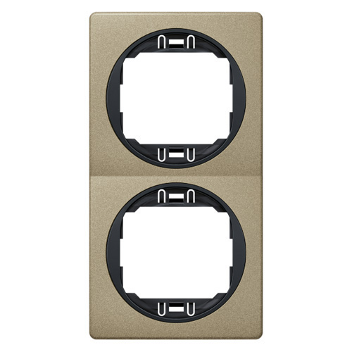 EON Maska dvostruka - vertikalna brušeni nikal sa crnim nosačem