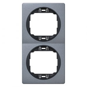 EON Maska dvostruka  - vertikalna  antičko srebro sa crnim nosačem