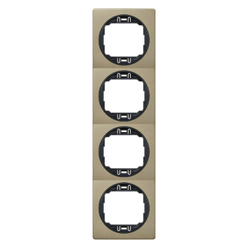 EON Maska četvorostruka - vertikalna brušeni nikal sa crnim nosačem