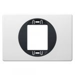 EON Maska jedn.  80x120 za uski taster  bela sa crnim nosačem