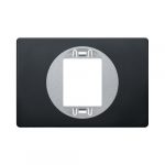 EON Maska jedn.  80x120 za uski taster crna soft sa silver nosačem