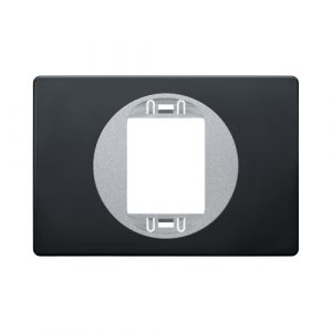 EON Maska jedn.  80x120 za uski taster crna soft sa silver nosačem