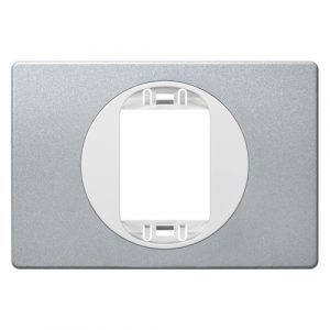 EON Maska jedn.  80x120 za uski taster  silver sa belim nosačem