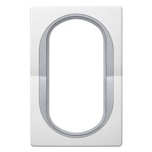 EON Maska duple priključnice   bela sa silver nosačem