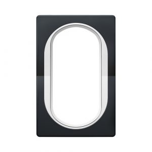 EON Maska duple priključnice  crna soft sa belim nosačem