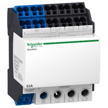 SE Linergy DX 4P razvodni blok 63A - 4 modula-24 izvoda-priključci sa donje strane