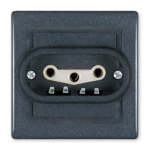 PRESTIGE Priključnica tropolna 16A sa porcelanskim jezgrom grafit